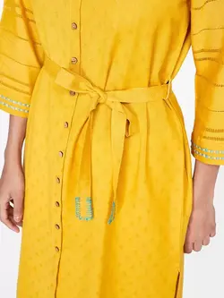 مانتو خردلی رنگ گلوبال دسی