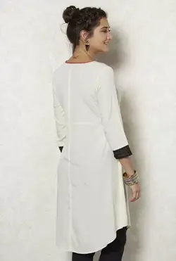 مانتو کرمی رنگ فیوژن