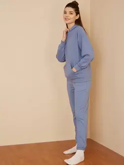 هودی آبی رنگ پنبه ای فیملا