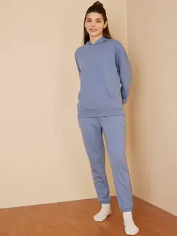 هودی آبی رنگ پنبه ای فیملا