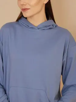 هودی آبی رنگ پنبه ای فیملا