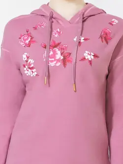 هودی صورتی رنگ طرح گل ون هیوسن