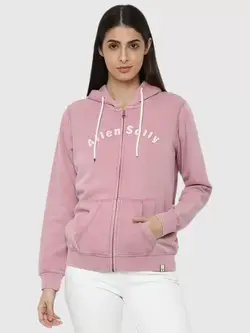 سویشرت رنگ صورتی نوشته دار آلن سولی