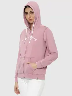 سویشرت رنگ صورتی نوشته دار آلن سولی