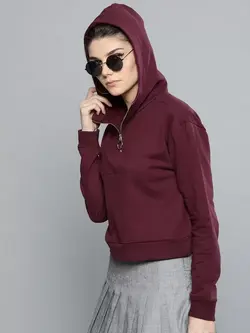 سویشرت شرابی رنگ زیپ دار هارپا