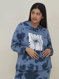 هودی آبی رنگ چاپدار ساسی سودا