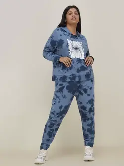 هودی آبی رنگ چاپدار ساسی سودا