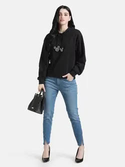 هودی مشکی رنگ طرح میکی موس کازو