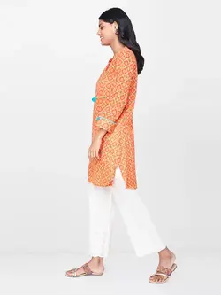 تونیک نارنجی طرح دار گلوبال دسی
