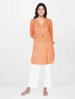تونیک نارنجی طرح دار گلوبال دسی