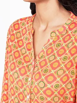 تونیک نارنجی طرح دار گلوبال دسی