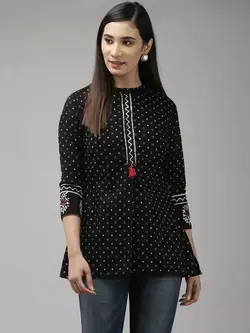 تونیک مشکی رنگ چاپدار ایندواِرا