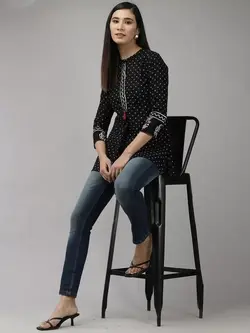 تونیک مشکی رنگ چاپدار ایندواِرا