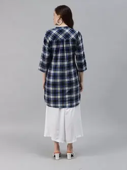 تونیک چهارخونه آبی آیانی