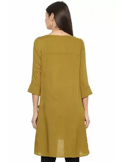 تونیک رنگ خاکی آستین سه ربع ون هیوسن