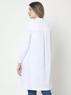 تونیک سفید رنگ دکمه دار ورومودا