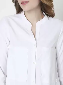 تونیک سفید رنگ دکمه دار ورومودا