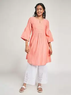 تونیک صورتی رنگ گلدوزی شده گلوبال دسی