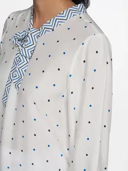 تونیک خالخالی سفید-آبی گلوبال دسی