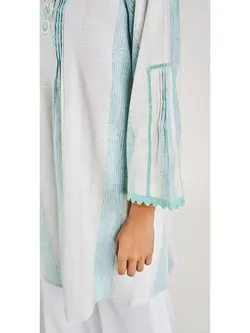 تونیک آبی سفید رنگ گلدوزی شده گلوبال دسی