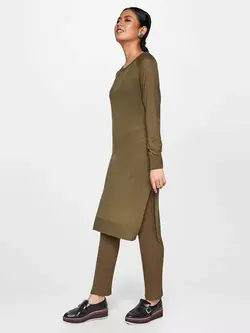 تونیک زیتونی رنگ آستین بلند گلوبال دسی