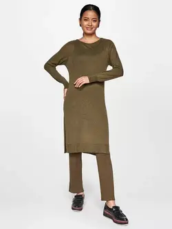 تونیک زیتونی رنگ آستین بلند گلوبال دسی