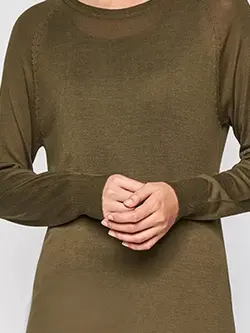 تونیک زیتونی رنگ آستین بلند گلوبال دسی