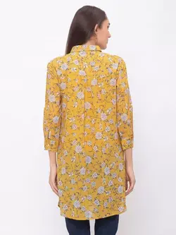 تونیک زرد رنگ طرح گل گلوباس