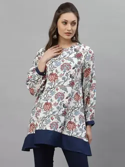 تونیک سفید رنگ طرح گل مود بای رِد