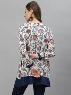 تونیک سفید رنگ طرح گل مود بای رِد