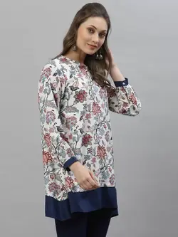 تونیک سفید رنگ طرح گل مود بای رِد