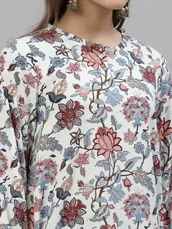 تونیک سفید رنگ طرح گل مود بای رِد