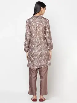 تونیک خاکستری رنگ طرح دار فاب ایندیا