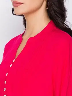 تونیک صورتی رنگ یقه ماندارین گلوباس