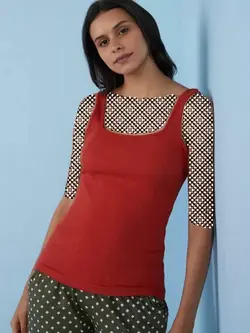 تاپ رنگ نارنجی تیره یقه مربعی واندرلاو