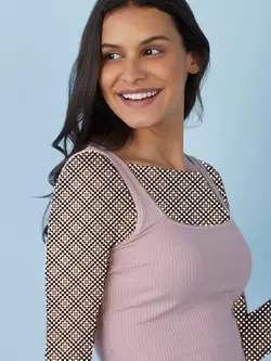 تاپ یقه مربعی صورتی چرک واندر لاو