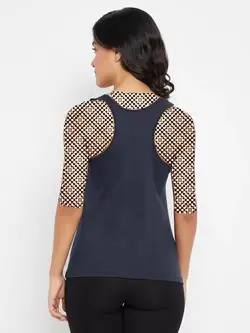 تاپ یقه گرد سورمه ای کلویا