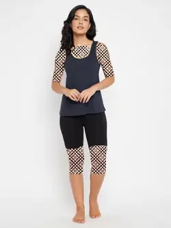 تاپ یقه گرد سورمه ای کلویا