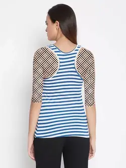 تاپ راه راه سفید آبی رنگ کلویا