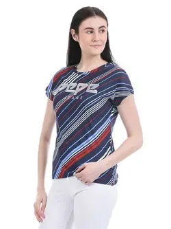 تیشرت راه راه چندرنگ پولک دار آستین کوتاه پِه پِه