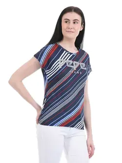 تیشرت راه راه چندرنگ پولک دار آستین کوتاه پِه پِه