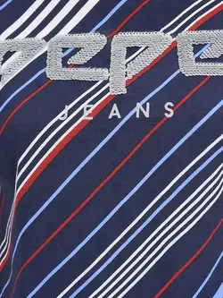 تیشرت راه راه چندرنگ پولک دار آستین کوتاه پِه پِه