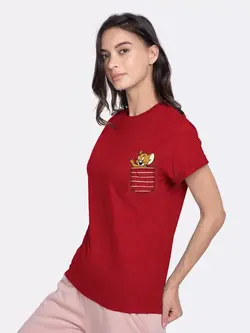 تیشرت قرمز رنگ چاپدار تام و جری بواکوف