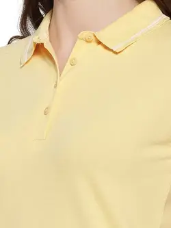 تیشرت زرد رنگ یقه دار پنبه ای مونت کارلو