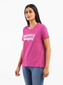 تیشرت بنفش رنگ با چاپ گرافیکی لِویس