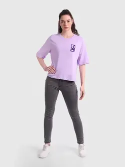 تیشرت آستین سه ربع بنفش رنگ بنتون