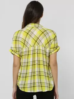 پیراهن چهار خانه زرد رنگ ورو مودا