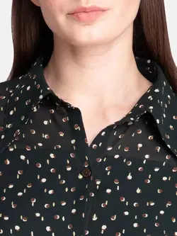 پیراهن زنانه چاپدار سبز تیره کازو