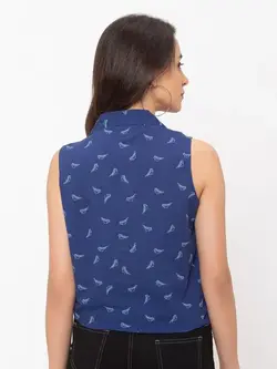 پیراهن طرح چاپدار آبی گلوباس