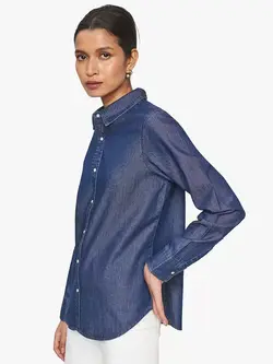 پیراهن زنانه طرح جین آبی تیره